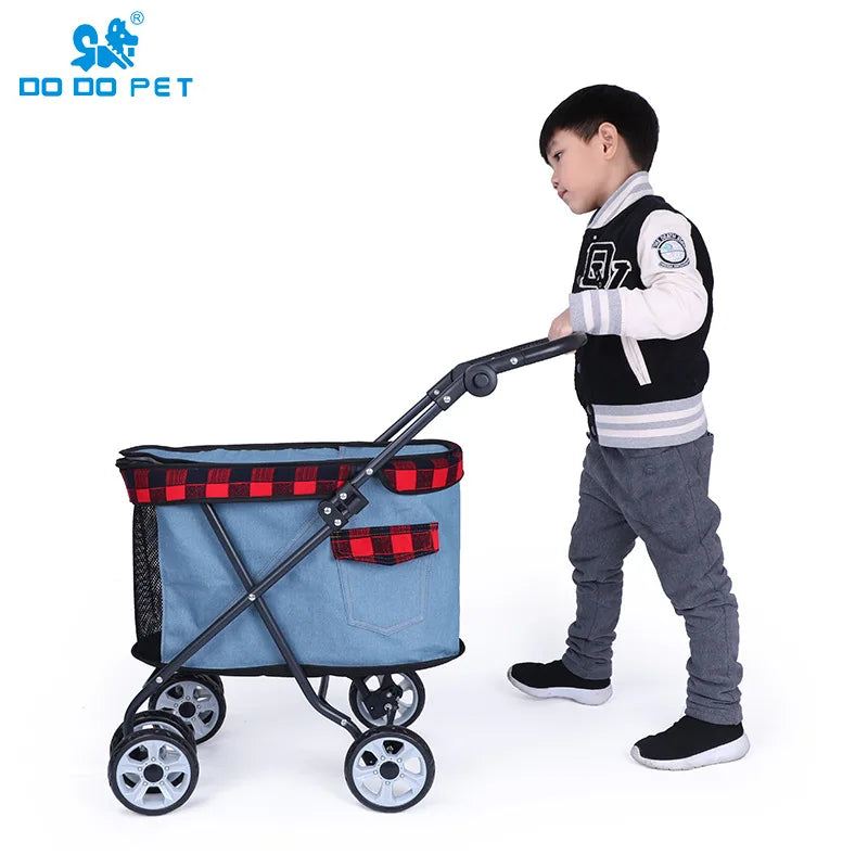 Carro para mascotas, transportador para perros, osito, cachorro, gato pequeño, plegable, portátil, suministros para caminar, accesorios