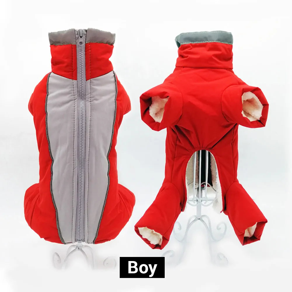 Salopette d'hiver pour chiens, combinaison chaude et imperméable pour animaux de compagnie, pantalon mâle/femelle, vêtements réfléchissants pour petits chiens, doudoune pour chiot