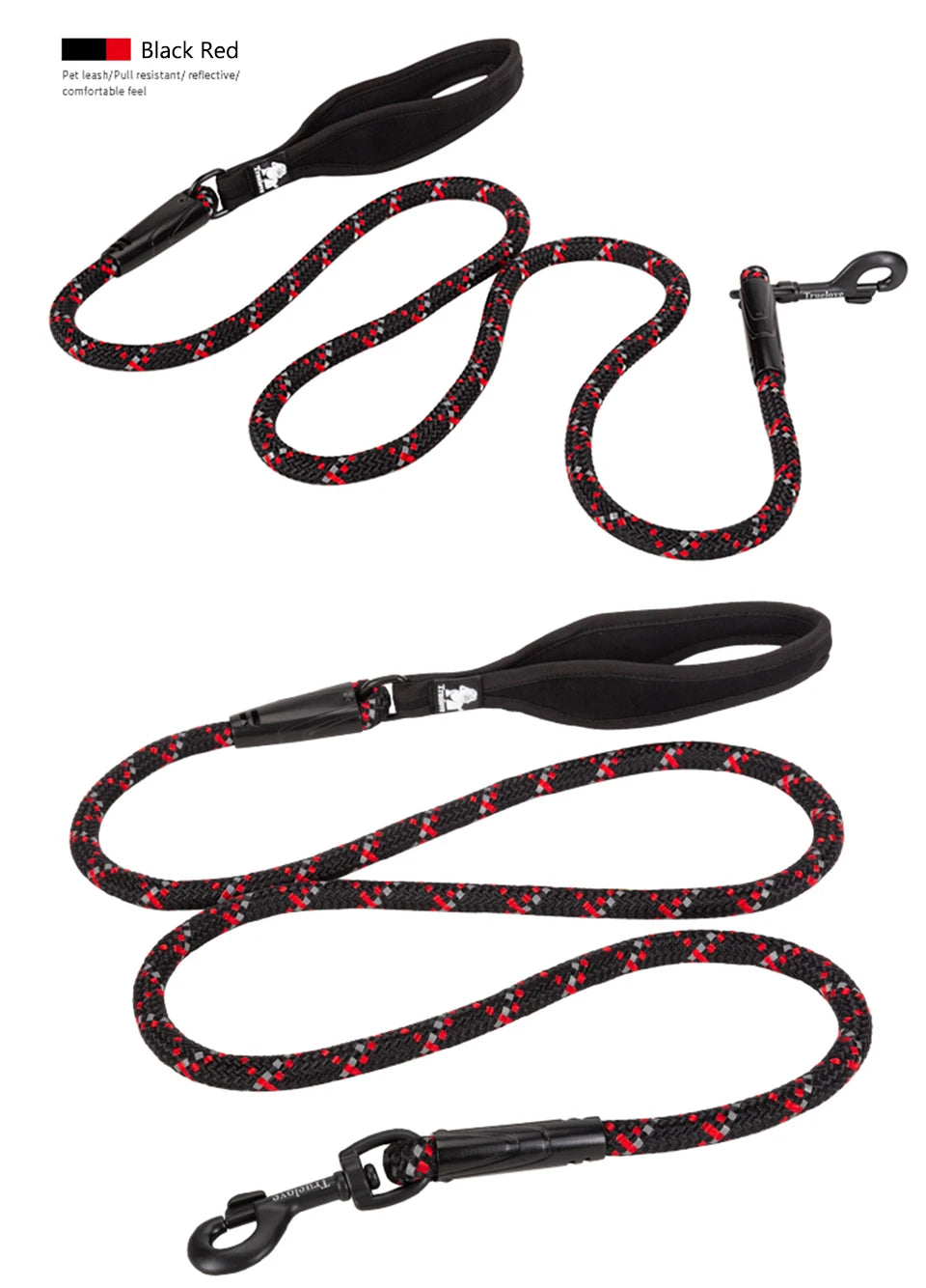 Pet Dog Leash Nylon Climbing Rope SBR Neoprene for Big Medium Small Dog Walking Accessories