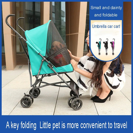 Carrito plegable para perros y gatos, carrito exterior para mascotas, transporte ligero para perros y gatos, accesorios para perros pequeños