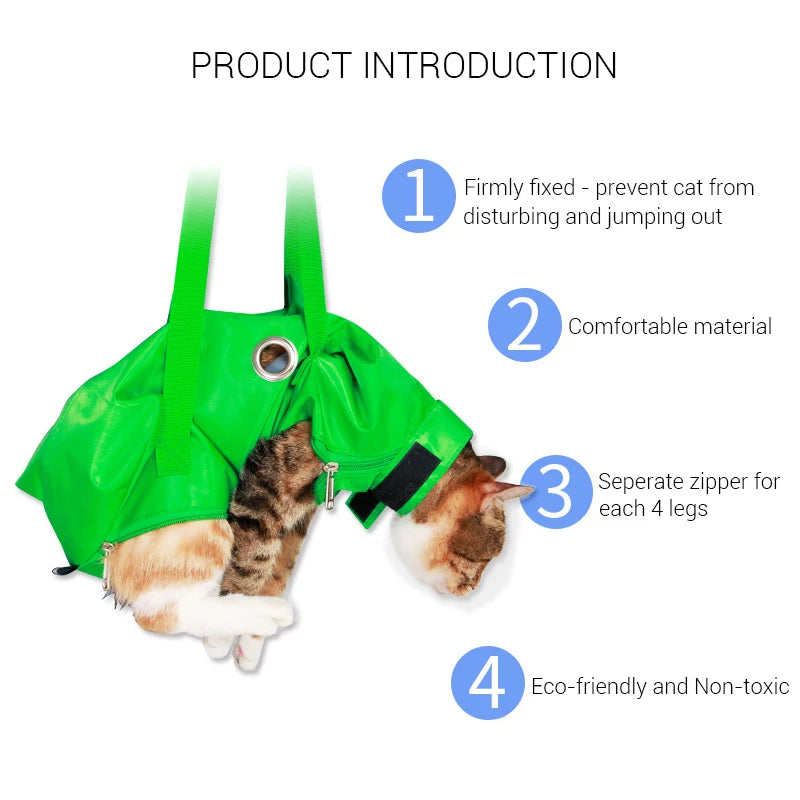 Transportín suave para cuidado de la salud de gatos, para limpieza de orejas, corte de uñas, inyección y alimentación, medicina, accesorios cómodos para mascotas