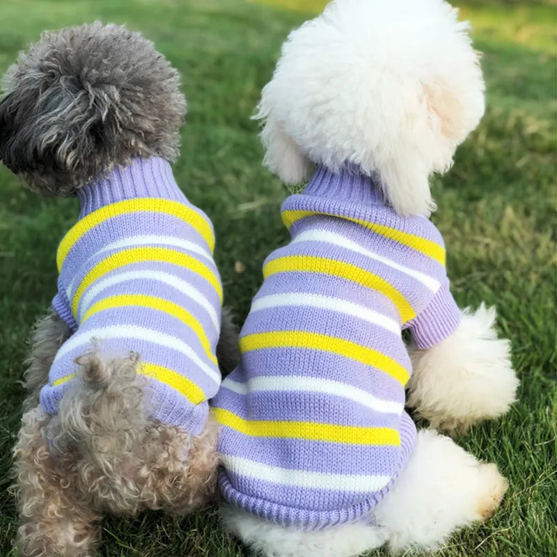 Ropa cálida para mascotas para perros pequeños y medianos Invierno Navidad Perros Suéter Ropa para mascotas Tejer Traje Abrigo Ropa con estampado de dibujos animados Estilo de moda