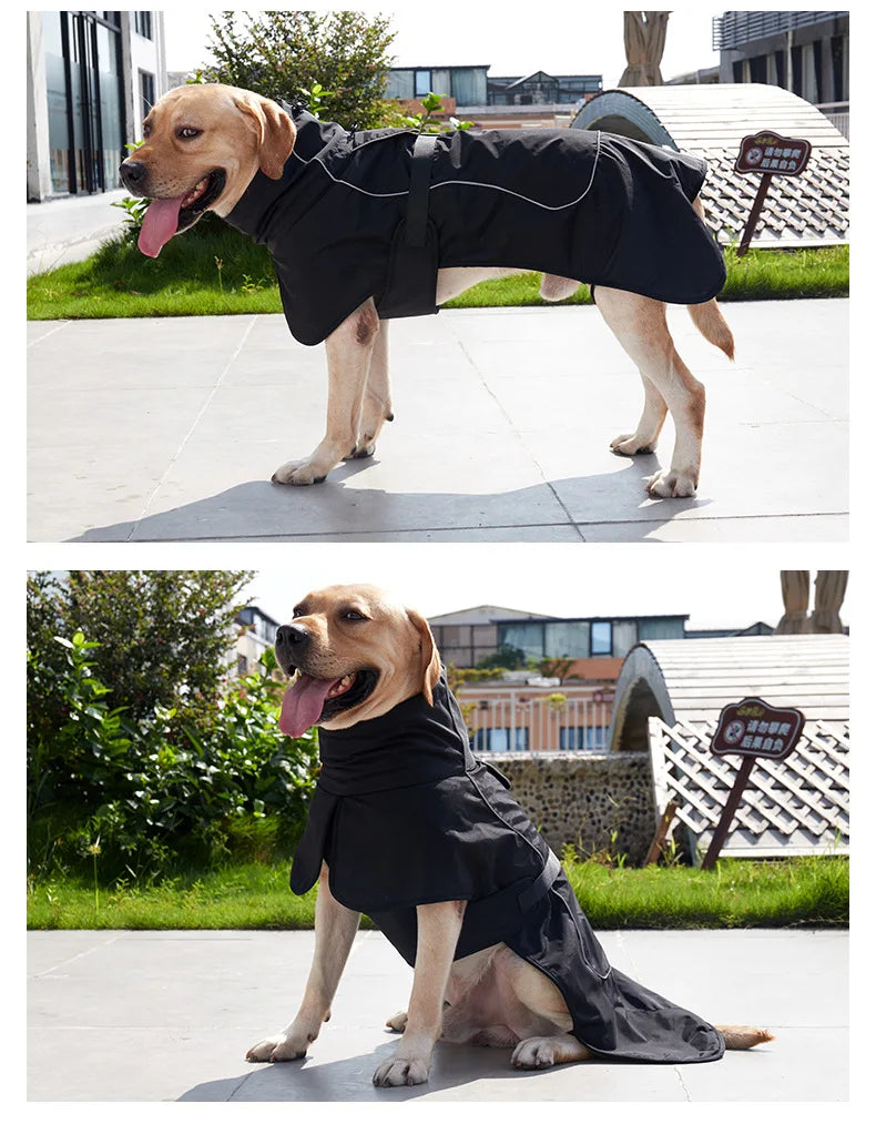 Winter Dog Jacket for Medium Large Dogs Waterproof Outdoor Pet Clothes Windproof Dog Raincoat Warm Poncho for Doberman Shepherd