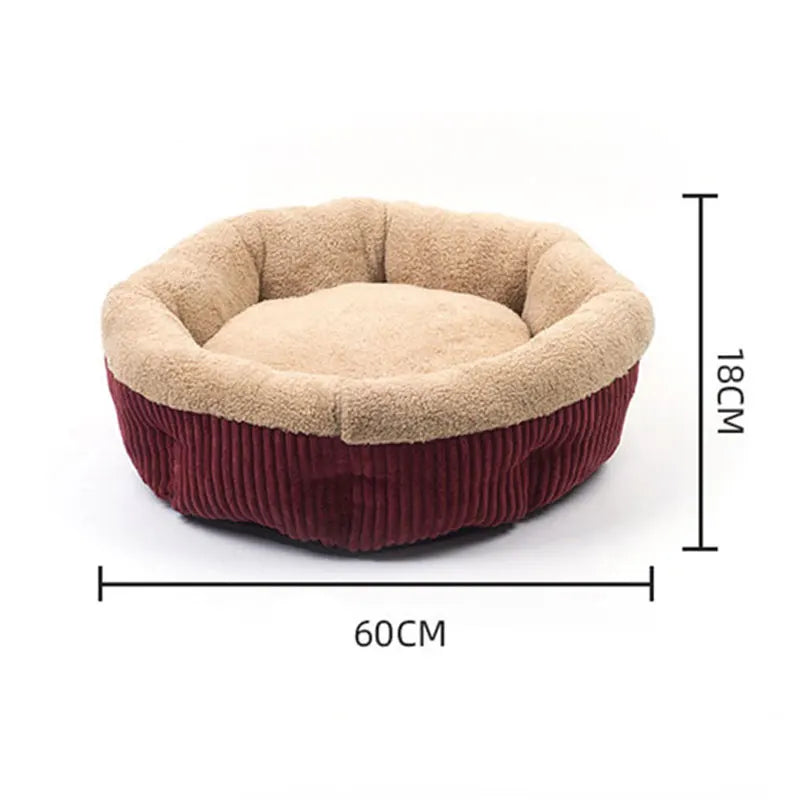 Round Square Lambswool Dog Beds for Small Dogs Luxury Sweet Mat Tray Cat Basket Cushion Sofa Pet Warm Puppies House