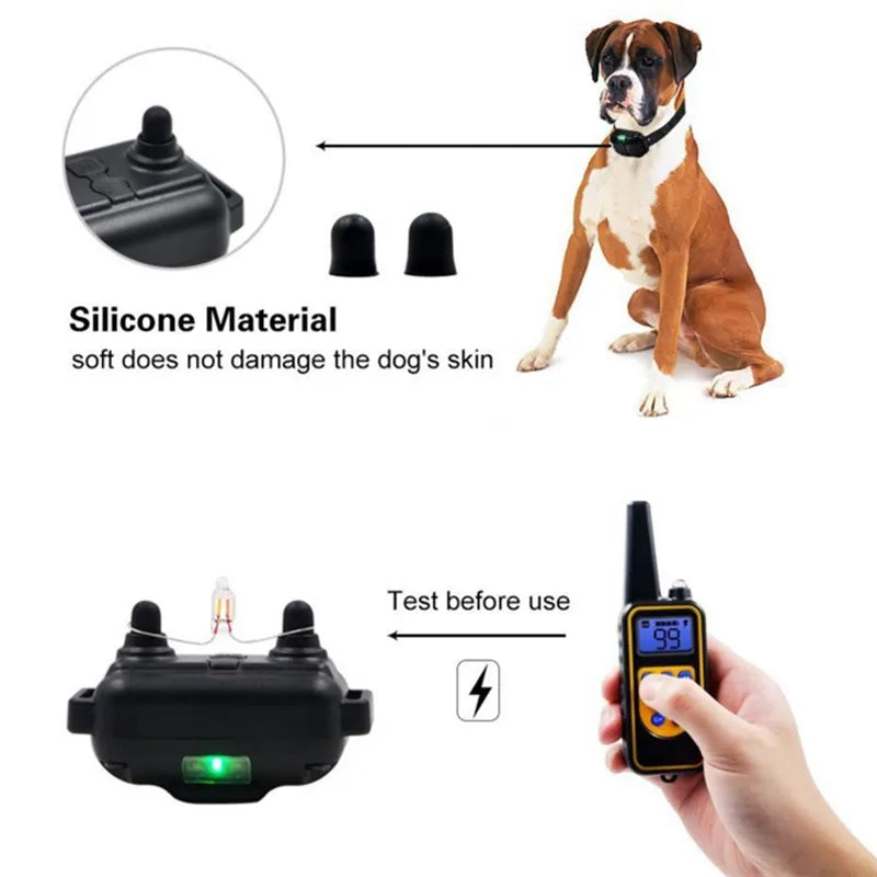 Collar de entrenamiento eléctrico para perros, Collar de ladridos impermeable para mascotas con Control remoto, Dispositivo contra ladridos recargable, perros de todos los tamaños