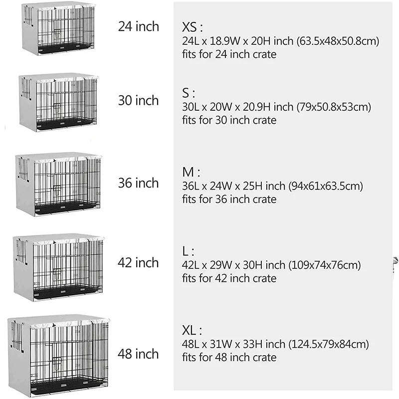 210D Oxford Pet Dog Kennel Cover Dustproof Durable Dog Cage Dust Cover Outdoor Foldable Universal Dog Cage Accessories