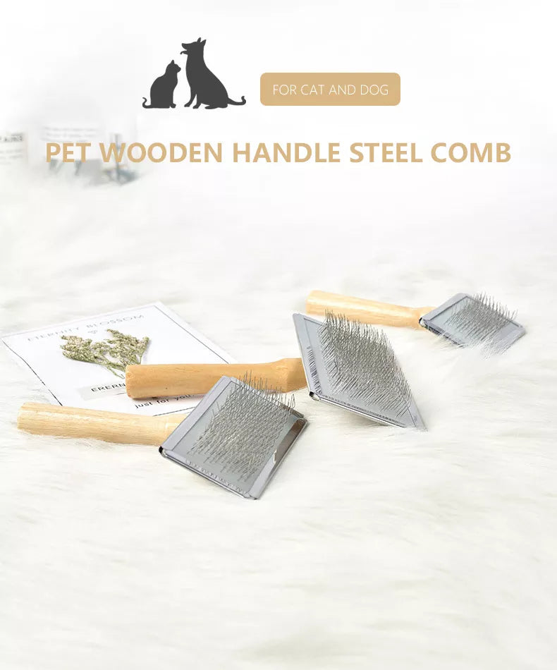 Peines para perros y gatos, cepillo de aseo de acero inoxidable para cachorros y perros, peine para quitar el pelo de gatitos, accesorios para herramientas de peluquero