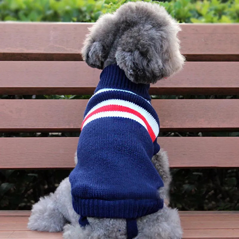 Ropa cálida para mascotas para perros pequeños y medianos Invierno Navidad Perros Suéter Ropa para mascotas Tejer Traje Abrigo Ropa con estampado de dibujos animados Estilo de moda