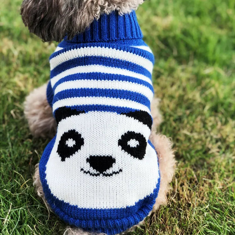 Ropa cálida para mascotas para perros pequeños y medianos Invierno Navidad Perros Suéter Ropa para mascotas Tejer Traje Abrigo Ropa con estampado de dibujos animados Estilo de moda