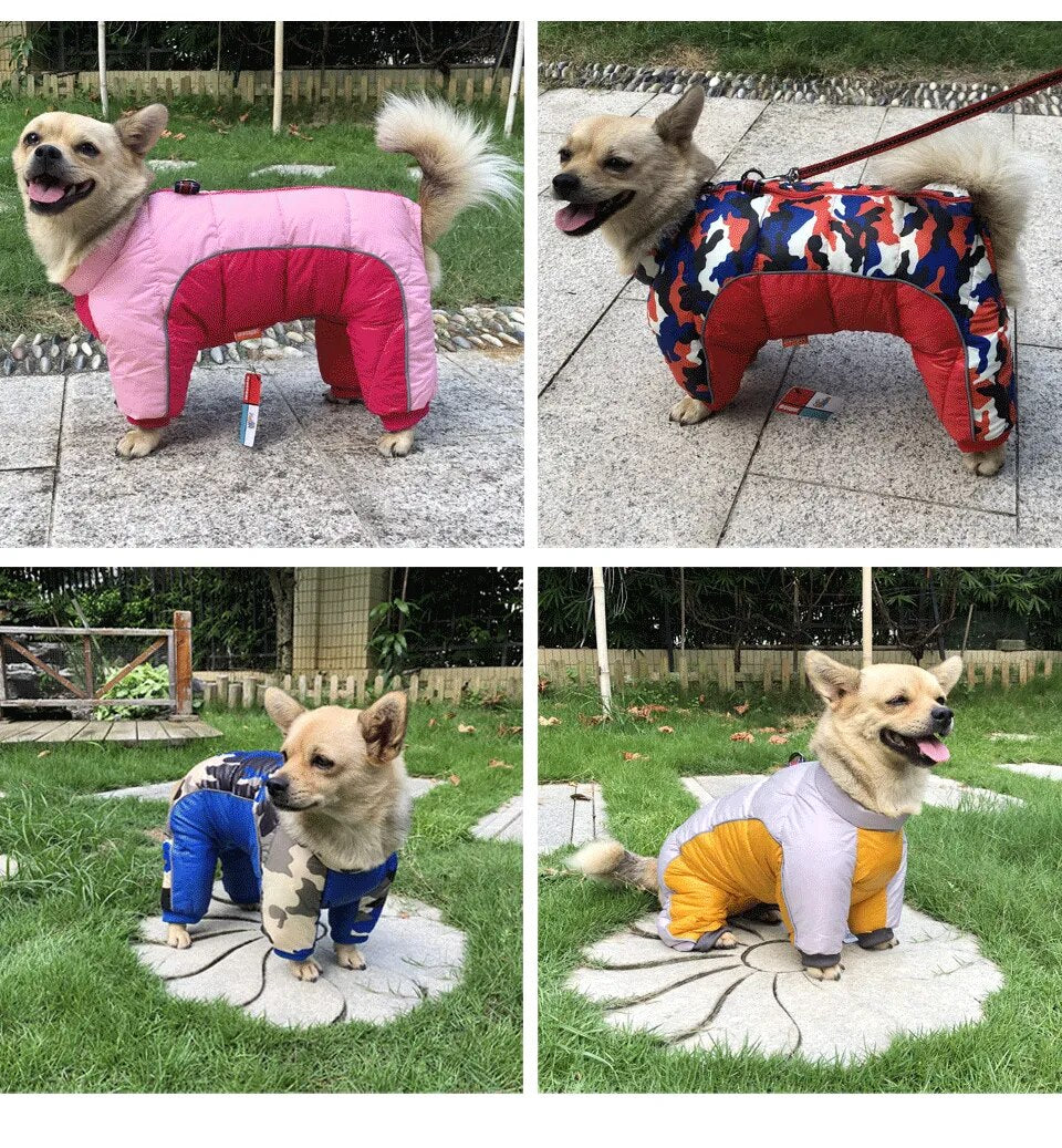 Chaqueta para perros cálida de invierno, mono de algodón grueso, ropa para mascotas, abrigo impermeable para cachorros de Bulldog Francés, trajes para perros pequeños Chihuahua