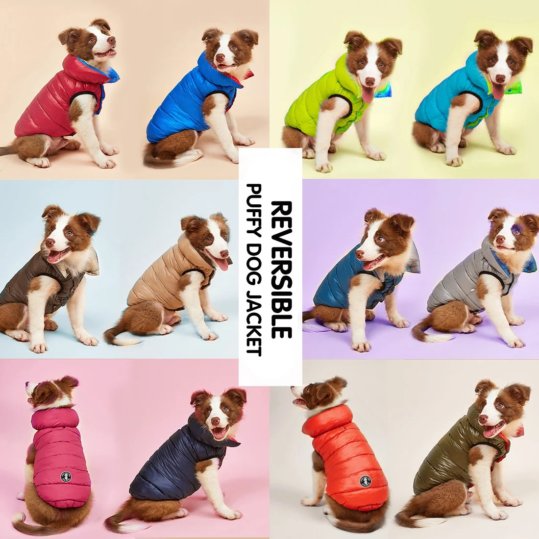 Waterproof Dog Clothes for Big Dogs Winter Reversible Pet Jacket Soft Padded Puffy Large Dog Down Jacket Light Weight Husky 5XL