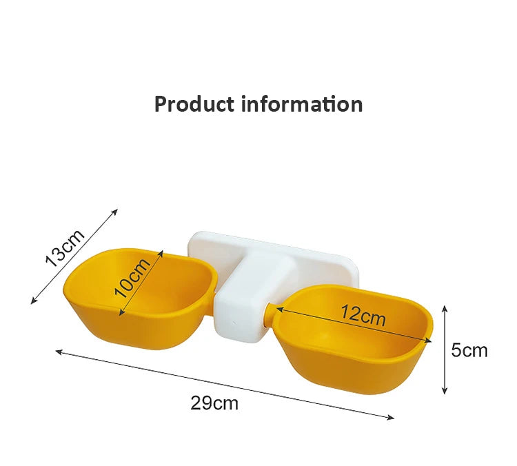 Double bol d'eau et de nourriture pour chien, mural, sans poinçon, fournitures de boisson pour chat, petit et moyen animal de compagnie, protège-cou, alimentation