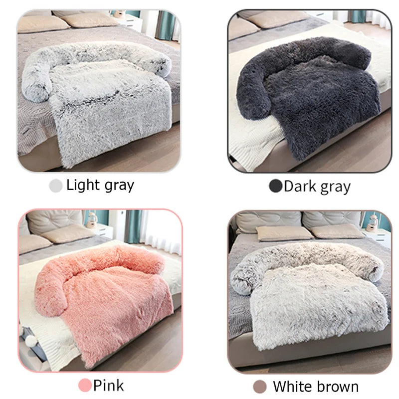 Washable Pet Sofa Dog Bed Calming Bed For Large Dogs Pad Blanket Winter Warm Cat Bed Mat Couches Car Floor Furniture Protector