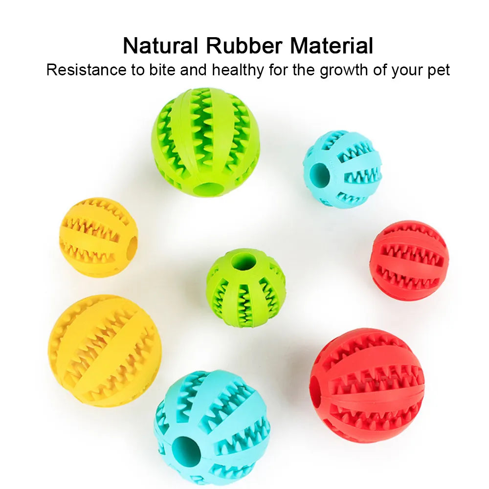 Juguetes para perros, pelota de goma elástica con fugas, divertidas bolas interactivas para Limpieza de dientes de mascotas, juguetes para masticar resistentes a mordeduras, 5cm/6cm/7cm/9cm/11cm