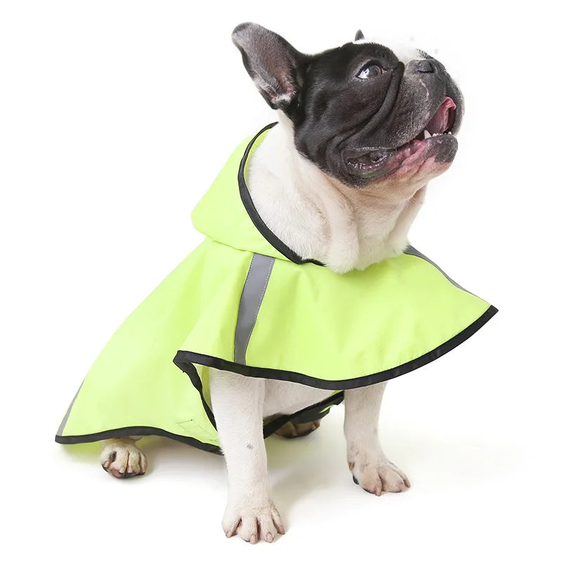 Manteau imperméable à capuche pour chien, Poncho, veste de pluie pour petits, moyens et grands chiens, vêtements pour animaux de compagnie, bouledogue français, XS-3XL