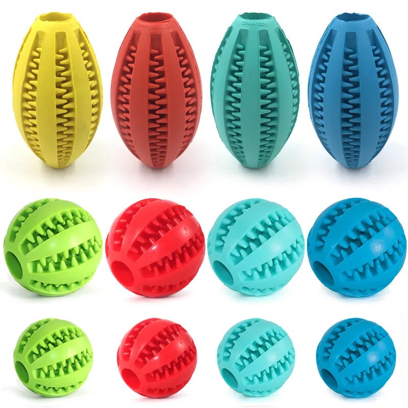 Juguetes para perros, pelota de goma elástica con fugas, divertidas bolas interactivas para Limpieza de dientes de mascotas, juguetes para masticar resistentes a mordeduras, 5cm/6cm/7cm/9cm/11cm