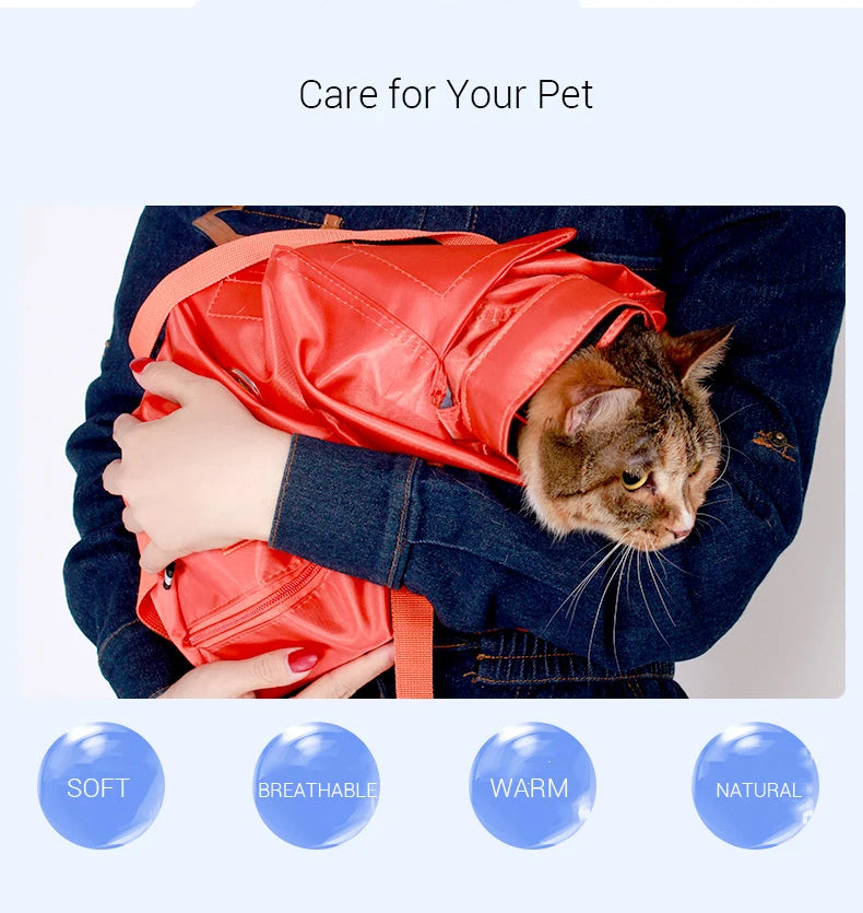 Transportín suave para cuidado de la salud de gatos, para limpieza de orejas, corte de uñas, inyección y alimentación, medicina, accesorios cómodos para mascotas