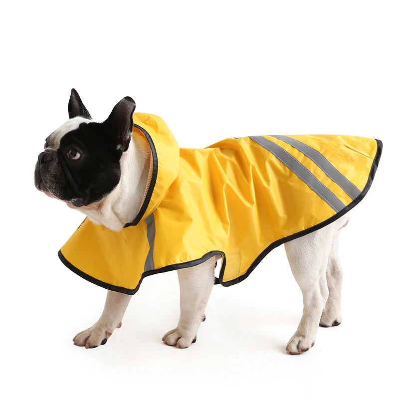 Chubasquero impermeable para perros, Poncho con capucha para perros pequeños, medianos y grandes, XS-3XL, ropa para mascotas Bulldog Francés