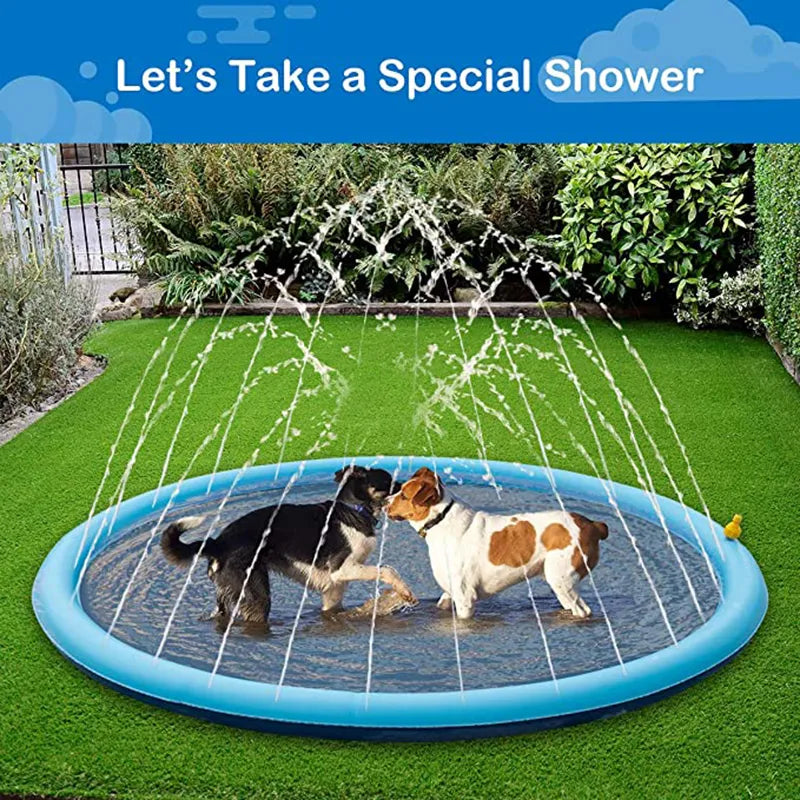 Smmer Juguete para Perros, Almohadilla rociadora para Salpicaduras para Perros, Piscina para Mascotas, Juego Interactivo al Aire Libre, Alfombra de Agua, Juguetes para Perros, Gatos y niños