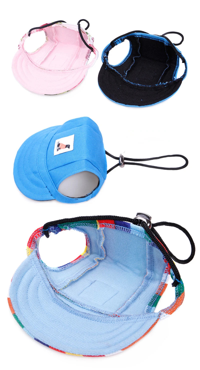 Sombrero para perros de verano, gorra de béisbol para perros al aire libre, accesorios de protección solar para perros pequeños de lona, ​​estilo de moda