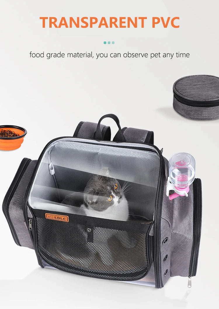 Cat Carrier Backpacks Pet Dog Outdoor Travel Trolley Case Small Dogs Space Folding Trolley Bags Universal Wheel Cats Backpack