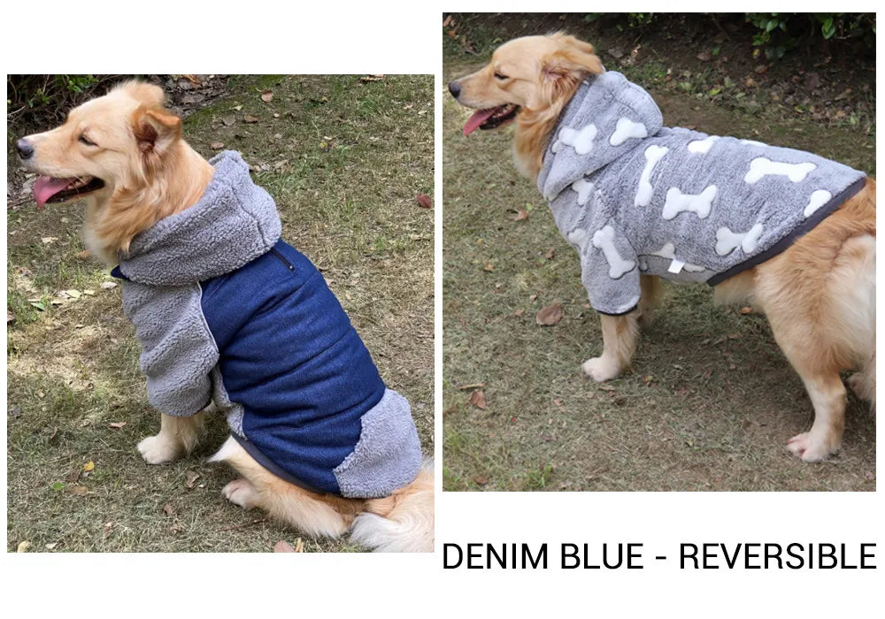 Ropa de invierno para perros Abrigos gruesos reversibles a cuadros para perros pequeños, medianos y grandes, ropa para mascotas súper suave y cálida con capucha extraíble, estilo de moda