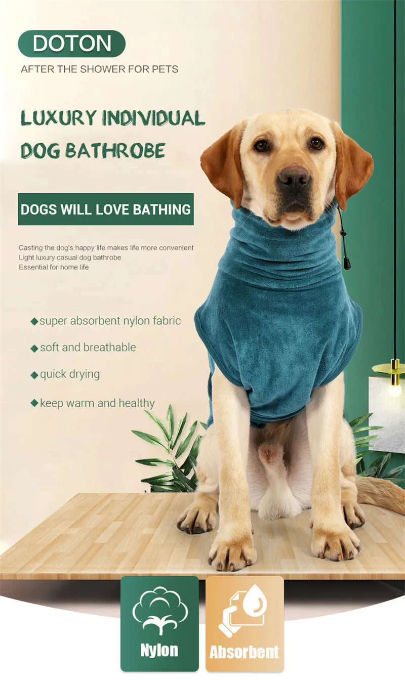 Albornoz para perros, traje de baño para perros súper absorbente para perros pequeños, medianos y grandes, Toalla de baño para mascotas de secado rápido, accesorios de ropa cálidos para perros