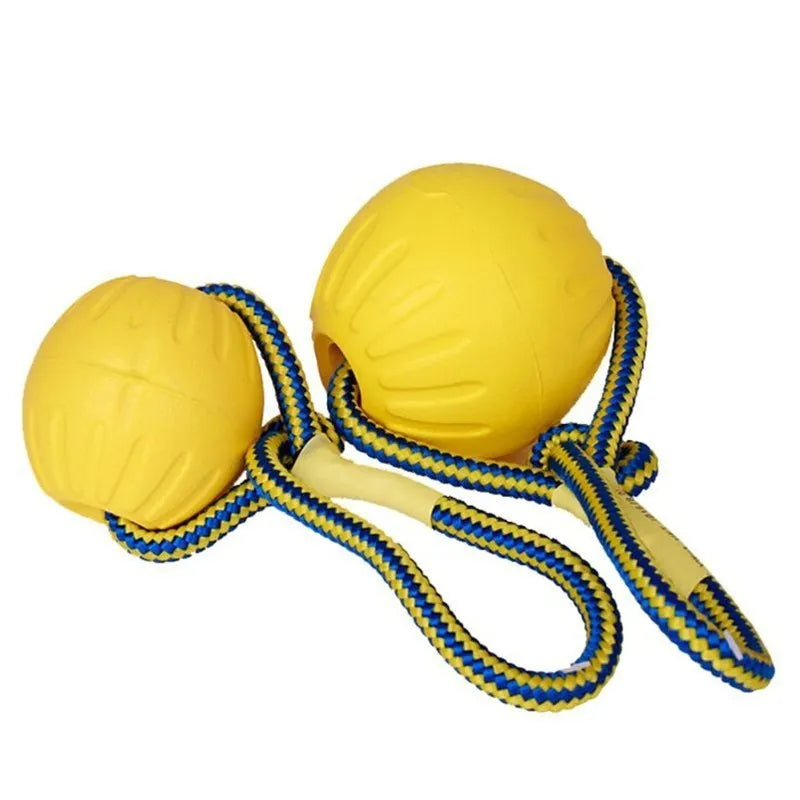 1 unidad de dientes de goma indestructibles para cachorros, pelota de entrenamiento divertida, juguetes para masticar, juego para buscar, sólido con cuerda transportadora, juguete para perros