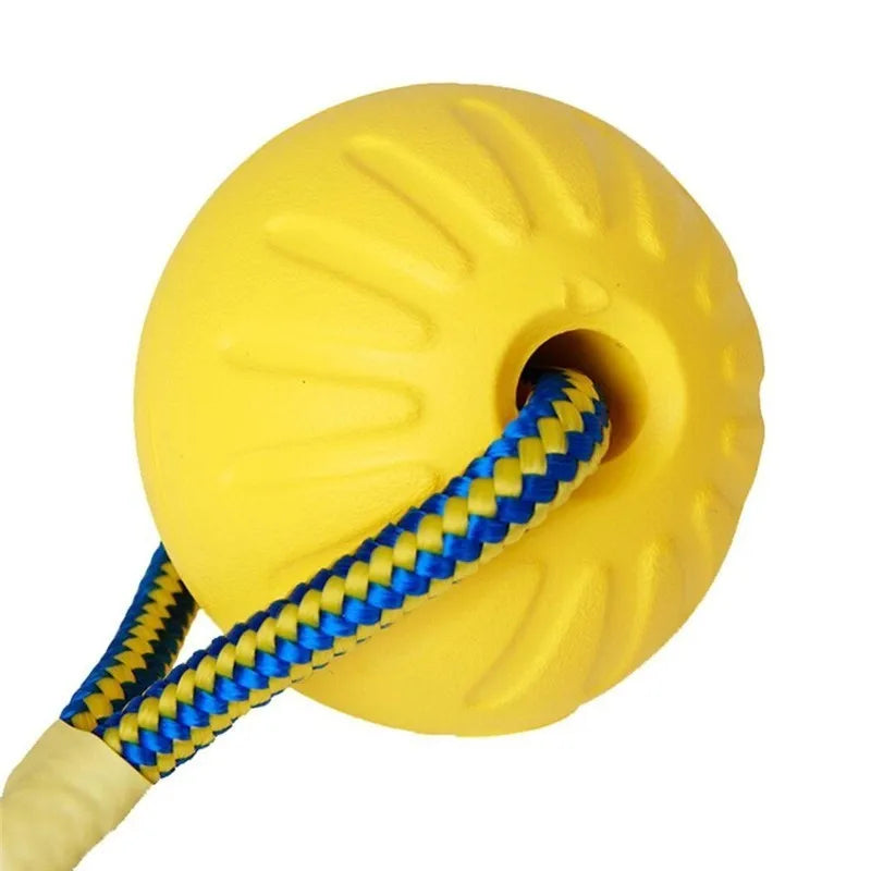 1 unidad de dientes de goma indestructibles para cachorros, pelota de entrenamiento divertida, juguetes para masticar, juego para buscar, sólido con cuerda transportadora, juguete para perros