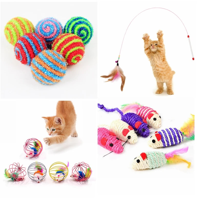 Bâton de jouet pour chat, baguette à plumes avec cloche, Cage à souris, jouets en plastique artificiel coloré, jouet Teaser pour chat, fournitures pour animaux de compagnie, couleur aléatoire, 1 pièce