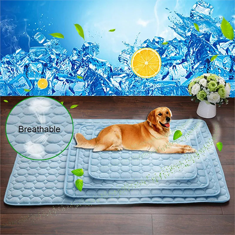 Estera refrescante para perros, manta de verano para perros, manta para gatos, sofá, cama de perro transpirable, lavable de verano para perros pequeños, medianos y grandes