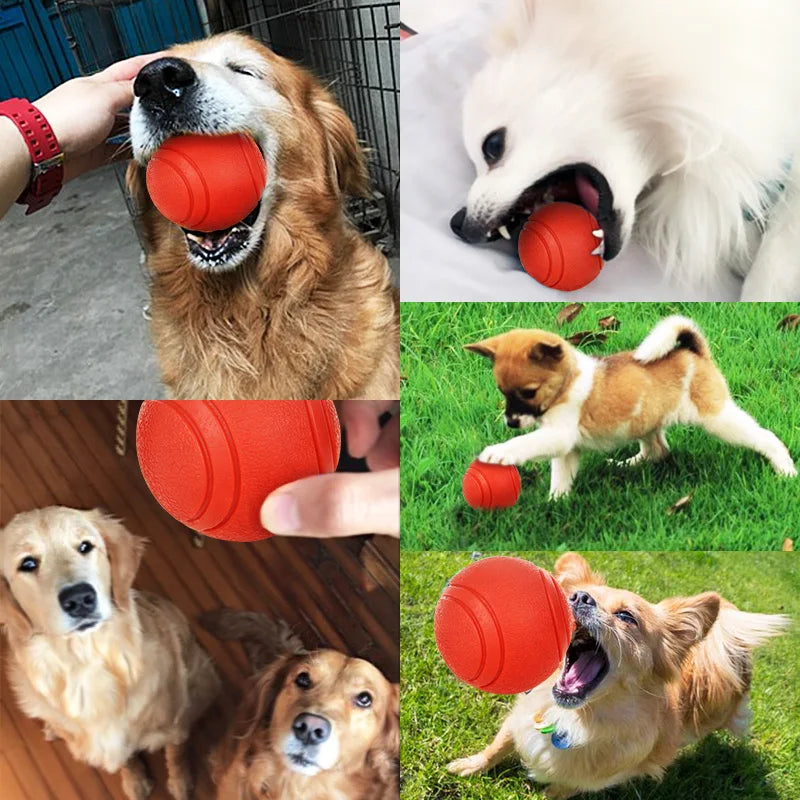 Pelota de goma de juguete para perros HOOPET, pelota resistente a mordeduras, juguete para perros, cachorros, peluche Pitbull, Color rojo, bola sólida, S-XL, suministros para mascotas