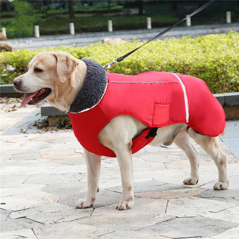 Ropa de invierno para perros de diseñador, chaquetas acolchadas reflectantes impermeables para perros medianos y grandes, abrigo cálido y grueso de lana para mascotas, ajustable