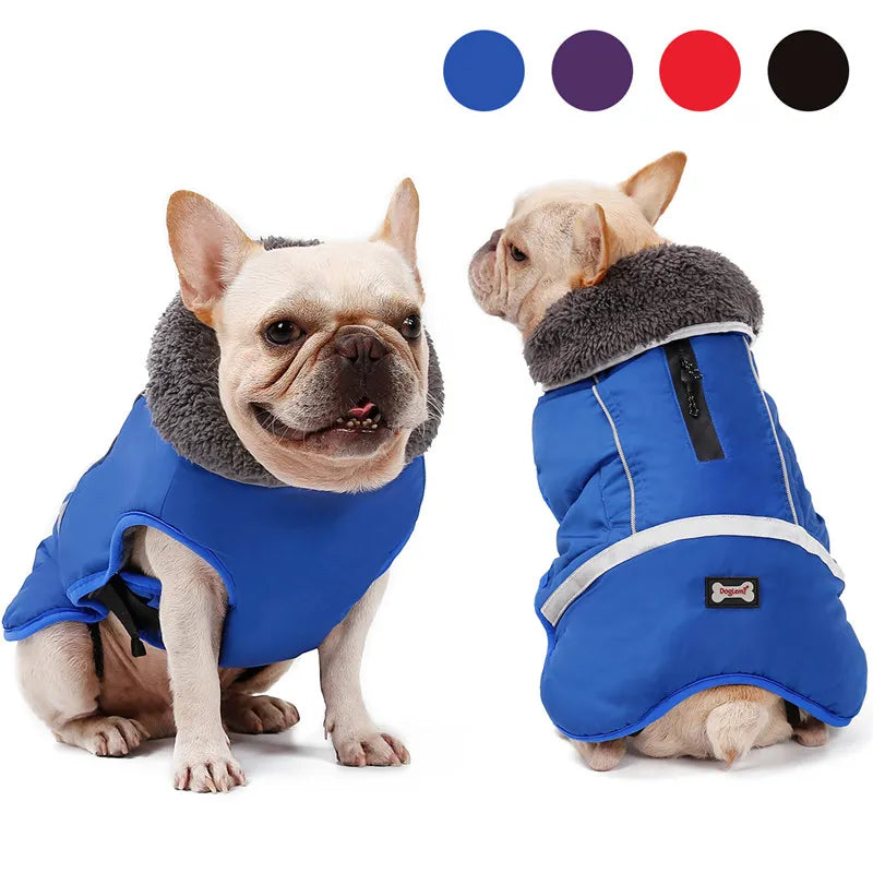 Ropa de invierno para perros de diseñador, chaquetas acolchadas reflectantes impermeables para perros medianos y grandes, abrigo cálido y grueso de lana para mascotas, ajustable