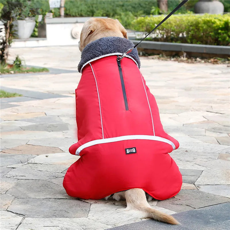 Ropa de invierno para perros de diseñador, chaquetas acolchadas reflectantes impermeables para perros medianos y grandes, abrigo cálido y grueso de lana para mascotas, ajustable