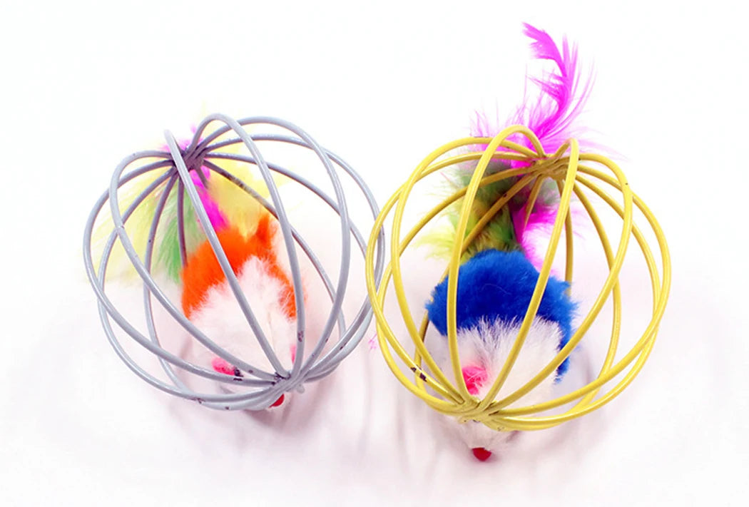 Bâton de jouet pour chat, baguette à plumes avec cloche, Cage à souris, jouets en plastique artificiel coloré, jouet Teaser pour chat, fournitures pour animaux de compagnie, couleur aléatoire, 1 pièce