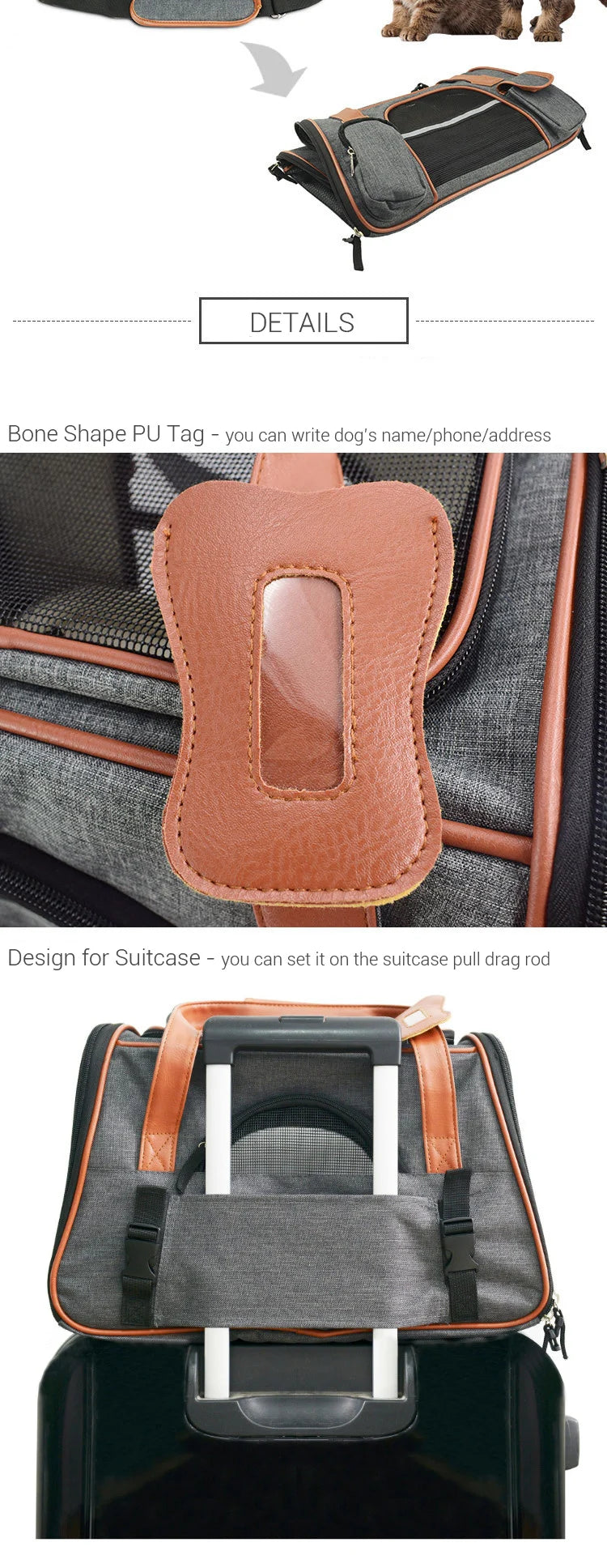 Dog Carrier Travel Car Seat Pet Carriers Portable Backpack Breathable Cat Cage Breathable Small Dog Travel Bag Airplane Approved