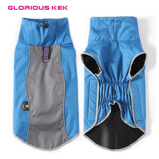 GLORIOUS KEK Ropa reflectante impermeable para perros, abrigo de invierno para perros, chaleco de entrenamiento deportivo, chaquetas, traje de nieve, ropa para perros medianos y grandes