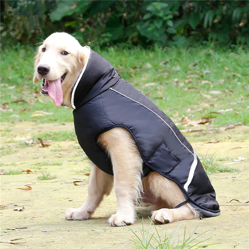 Ropa de invierno para perros de diseñador, chaquetas acolchadas reflectantes impermeables para perros medianos y grandes, abrigo cálido y grueso de lana para mascotas, ajustable