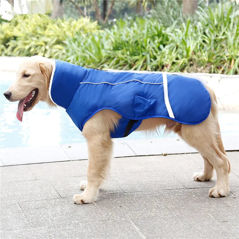 Ropa de invierno para perros de diseñador, chaquetas acolchadas reflectantes impermeables para perros medianos y grandes, abrigo cálido y grueso de lana para mascotas, ajustable