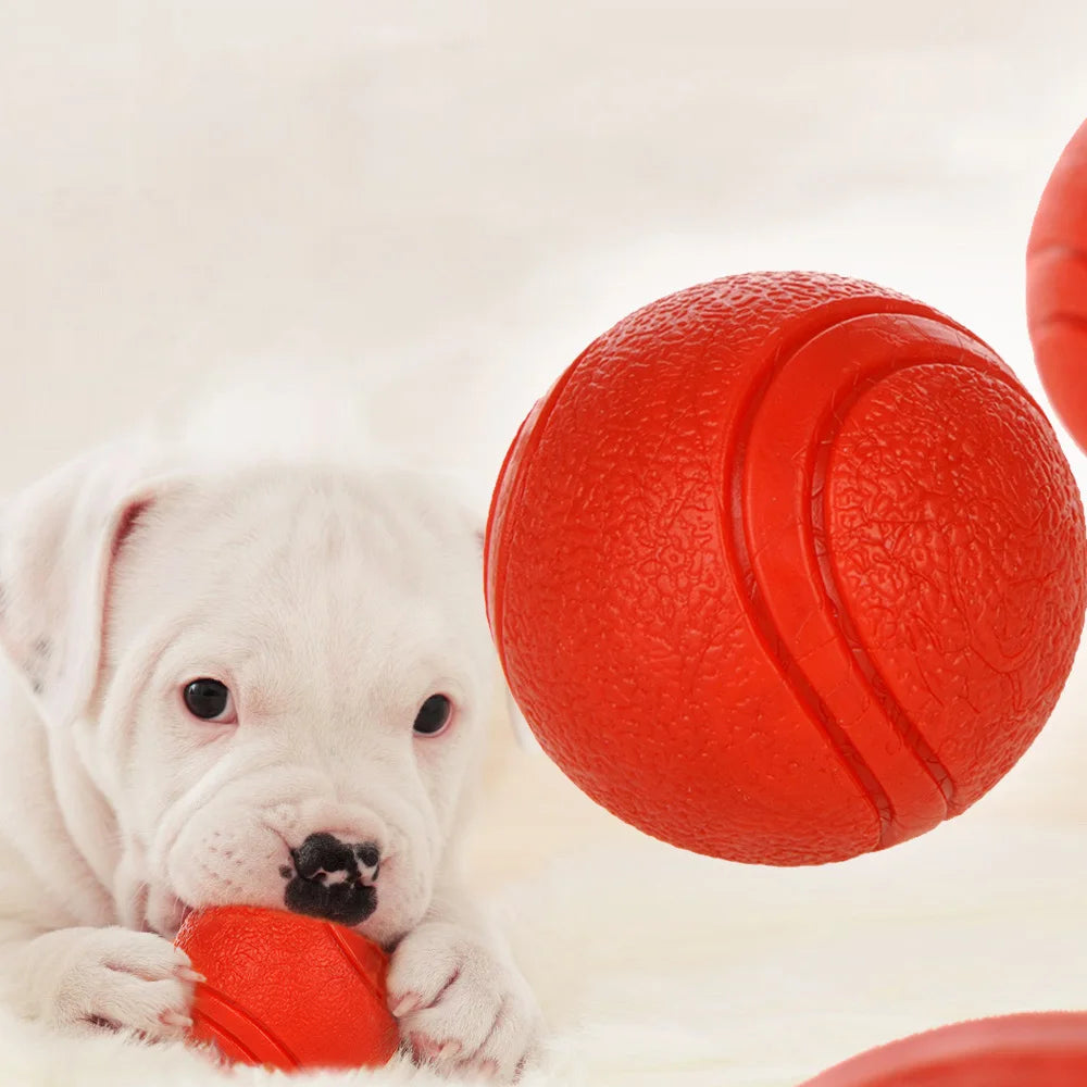 Pelota de goma de juguete para perros HOOPET, pelota resistente a mordeduras, juguete para perros, cachorros, peluche Pitbull, Color rojo, bola sólida, S-XL, suministros para mascotas