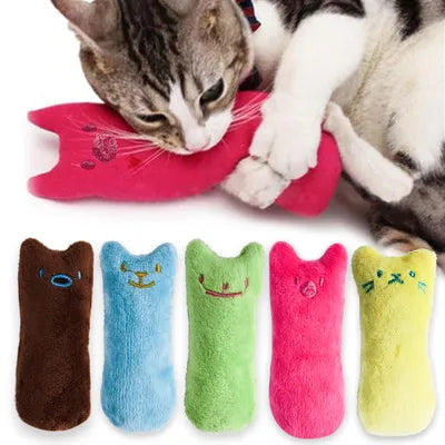 Juguetes con hierba gatera para rechinar los dientes, divertido juguete interactivo de peluche para gatos, gatitos y mascotas, juguete Vocal para masticar, garras, mordedura de pulgar, menta para gatos