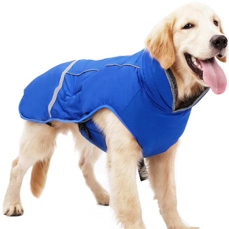 Ropa de invierno para perros de diseñador, chaquetas acolchadas reflectantes impermeables para perros medianos y grandes, abrigo cálido y grueso de lana para mascotas, ajustable