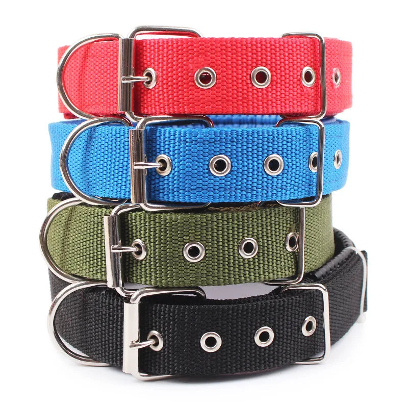 Collares de perro sólidos Collar de perro de nailon para perros pequeños medianos grandes Teddy Keji Pitbull Bulldog Beagle