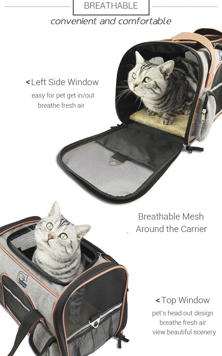 Dog Carrier Travel Car Seat Pet Carriers Portable Backpack Breathable Cat Cage Breathable Small Dog Travel Bag Airplane Approved