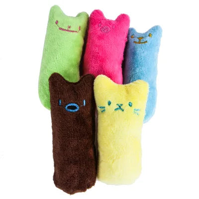 Juguetes con hierba gatera para rechinar los dientes, divertido juguete interactivo de peluche para gatos, gatitos y mascotas, juguete Vocal para masticar, garras, mordedura de pulgar, menta para gatos