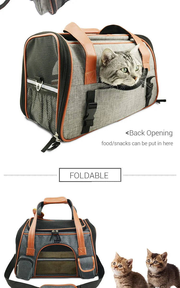 Dog Carrier Travel Car Seat Pet Carriers Portable Backpack Breathable Cat Cage Breathable Small Dog Travel Bag Airplane Approved