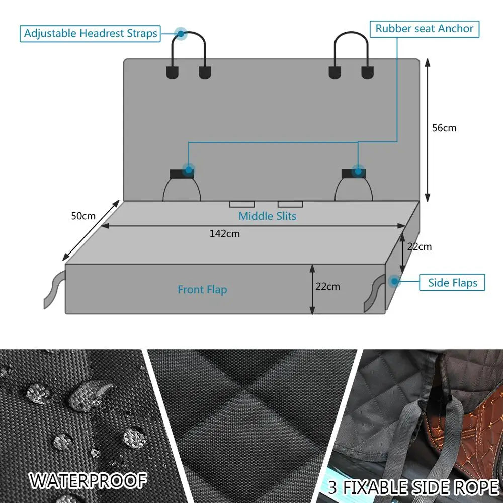 Housse de siège de voiture pour chien, matelas de transport pour animaux de compagnie, imperméable, protection de siège de voiture avec accoudoir de siège central pour chiens