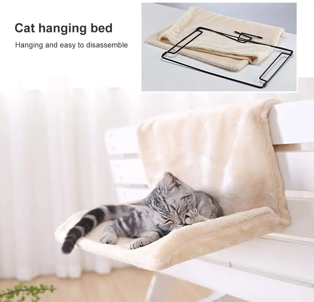 Pet Cat Animal Hammock Luxury Radiator Bed Hanging Winter Warm Fleece Basket Hammocks Metal Iron Frame Sleeping Bed for Cats