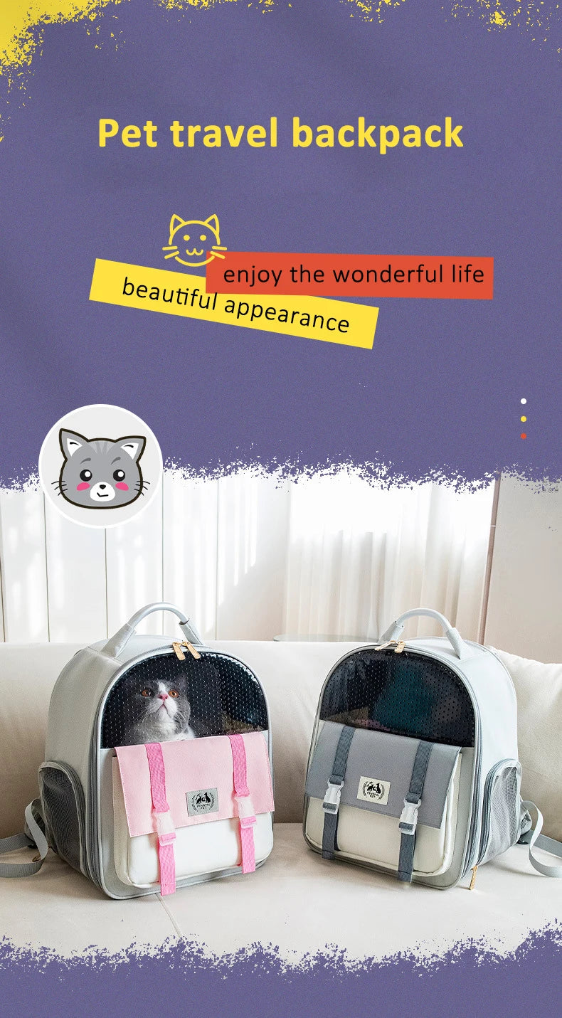 Cat Carrier Bag Small Dog Breathable Transportation Backpack Pet Outdoor Travel Shoulder Bags Puppy Kitten Dog Carrying Bagpack